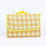 serviette pique nique jaune carreaux moderne portable velcro sac rangement