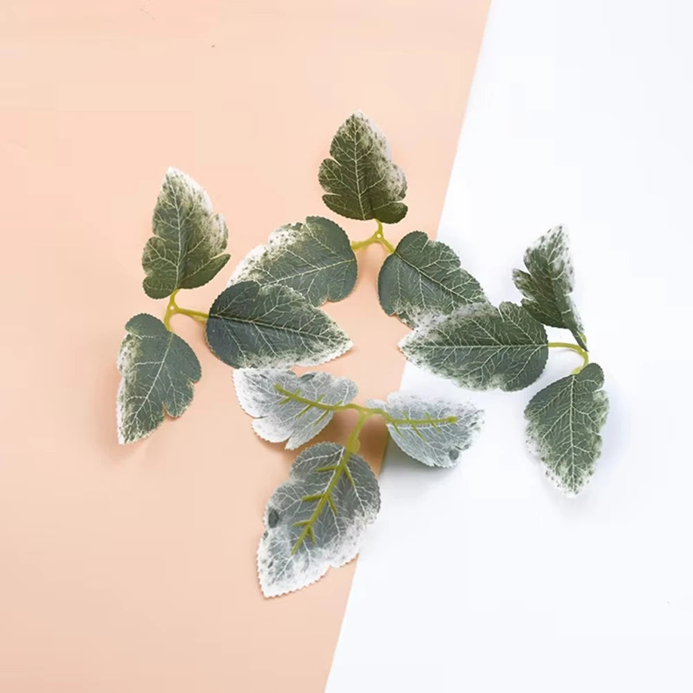 feuilles vertes soie decoration exterieur branches decoratives minimaliste tige verte accrocheable table noel mariage