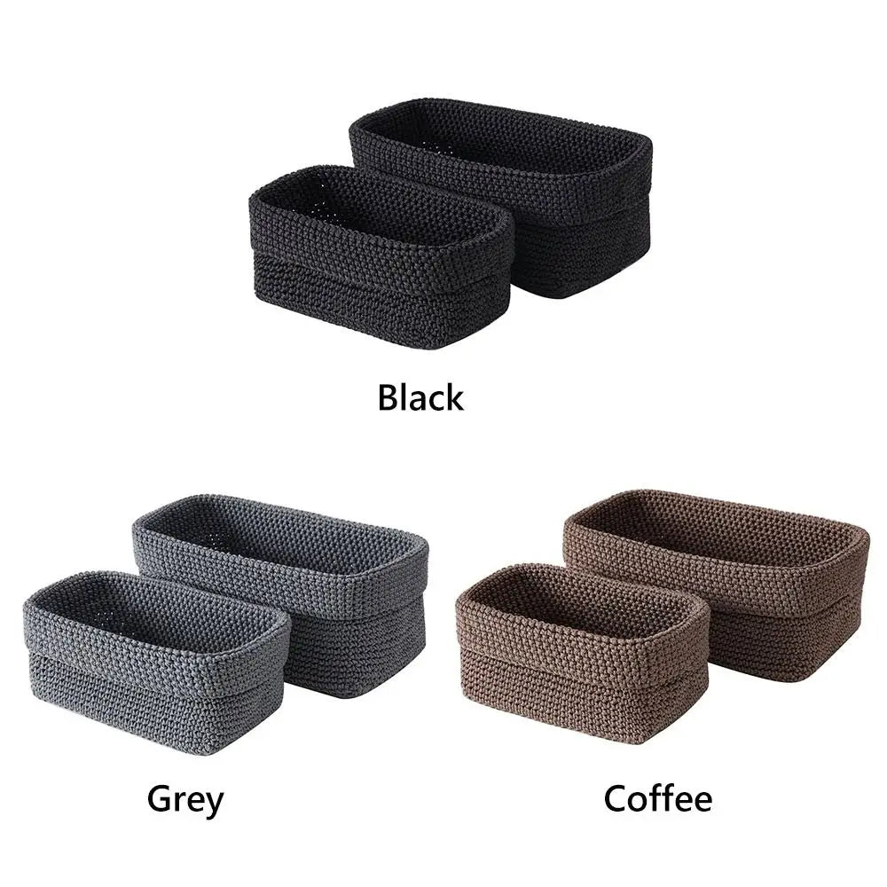 paniers rangement maille noir gris modernes réutilisables grande capacité rangement stockage diverse utilisation respectueux