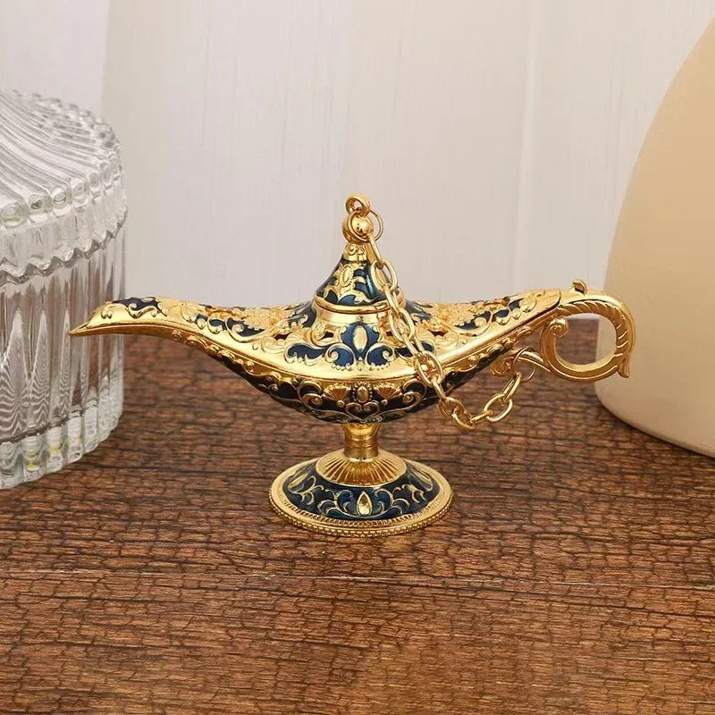 lampe huile ornementale artisanale métal durable décoration vintage table chambre orcement