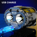lampe frontale rechargeable led noir orange boutons molette ceinture ajustable mode pratiqueurgence étanche