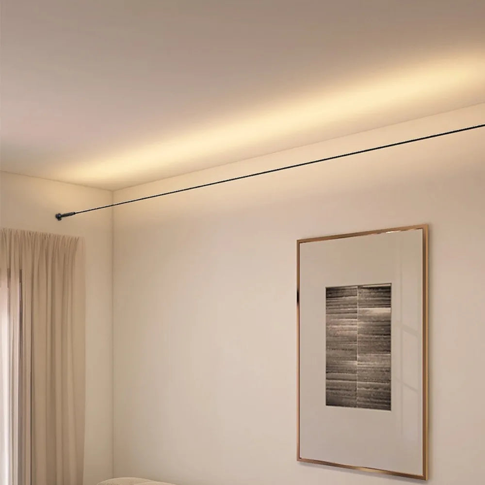 support lumineux linéaire moderne noir 1m 2m 3m 5m 8m 10m led diy salon