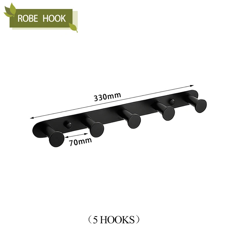 accessoires salle bain porte serviettes noir mat moderne barre serviettes porte savon hygiénique crochets
