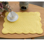 tapis table rectangle bleu marine quilté géométrique respectueux environnement 18x13 inches