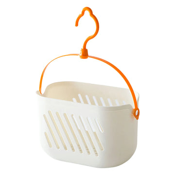 organisateur suspendu moderne panier perforé gris blanc orange rangement cuisine salle bain pratique