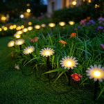 guirlande lumineuse solaire fleurs marguerites extérieur decoration jardin led blanc rose orangé feerique champetre