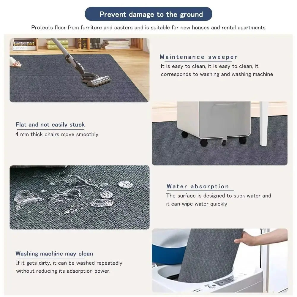tapis sol antidérapant moderne gris uni 90x120cm 90x140cm adhésif polyester