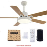 ventilateur lampe led blanc bois moderne télécommande 42 pouces minimalisteintérieur