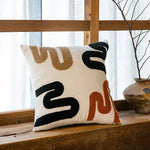 housse coussin polyester géométrique moderne beige marron noir decoration canapé voiture