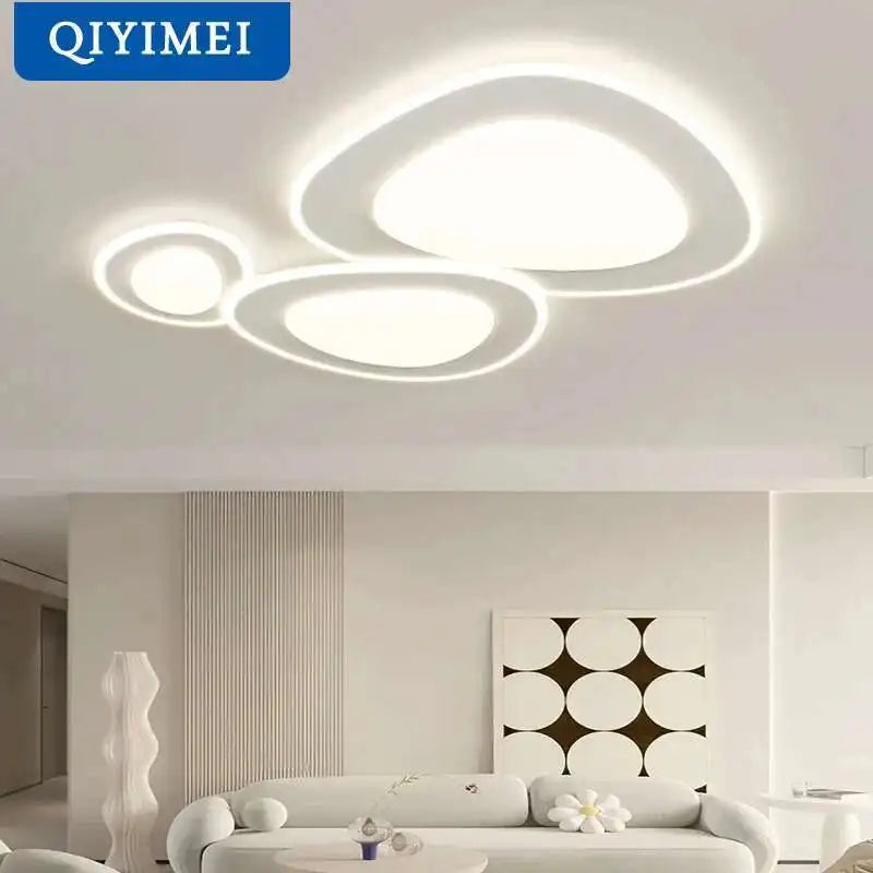 lustres led modernes blanc beige ovale circulaire aluminium flux lumineux 2000 82000 interrupteur bouton