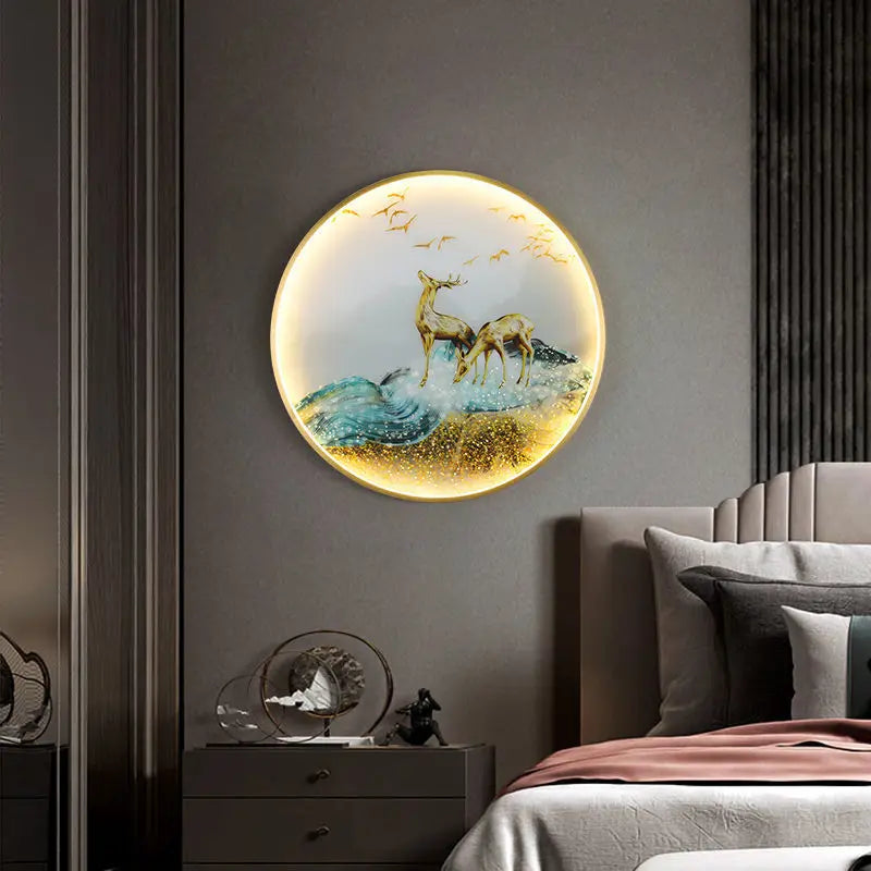 Applique lumineuse style oriental avec motif oiseau pour restaurant