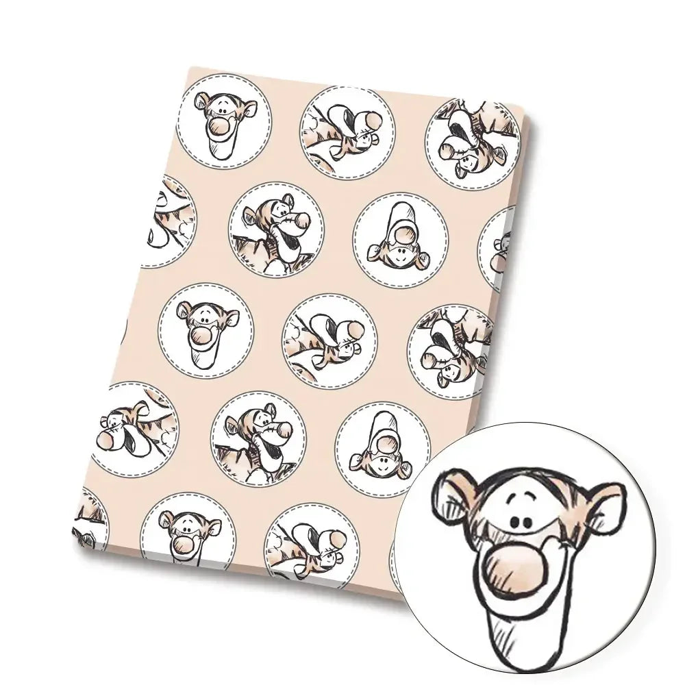 papier cadeau rouge jaune rose gris motif winnie l'ourson amis enfant