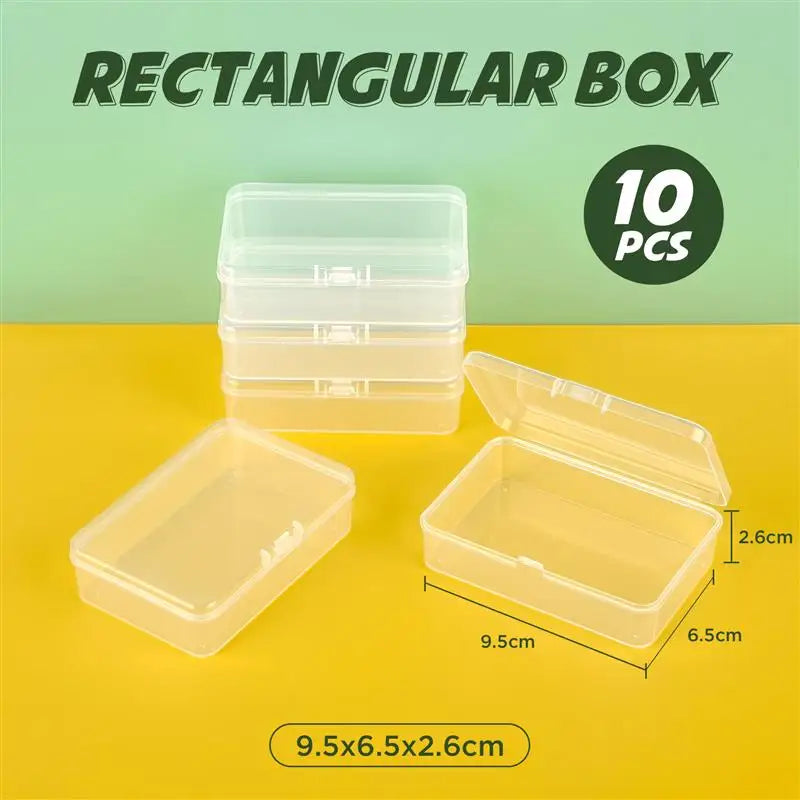 boîtes rangement transparentes clips bijoux plastique modernes pratiques 10 pièces