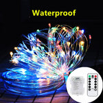 guirlande lumineuse or multicolore moderne 10m 100leds télécommande boîtes pilesextérieur chambre fête