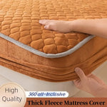 housse matelas épaisse polaire antiacariens matelassée orange foncé texture pointillés moderne douce 30cm haute