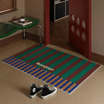 tapis bleu vert marron moderne rayures horizontales résistant rides extérieur salon 40x60cm 50x80cm