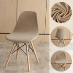 Chaise couvre velours étirable moderne fixée couleur vert foncé beigeclair