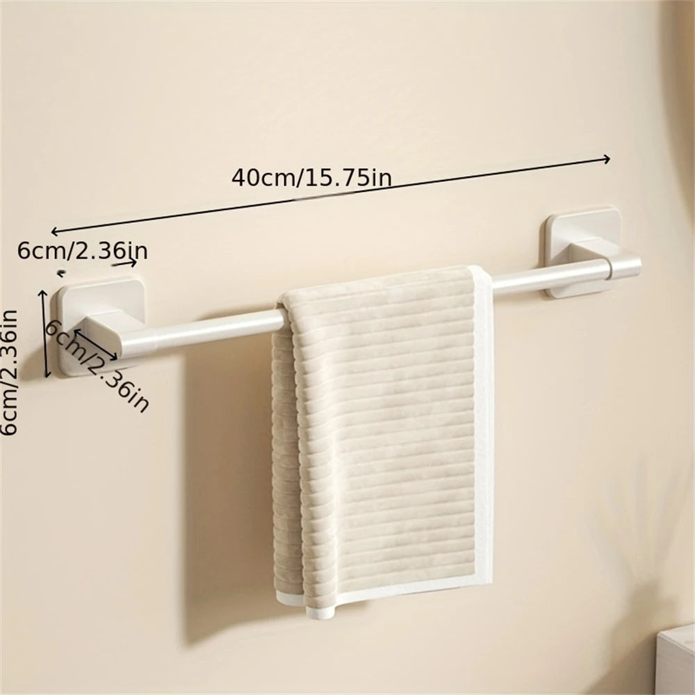 porte serviettes mural blanc moderne rayures horizontales adhésif facile aluminium 40cm 50cm 60cm