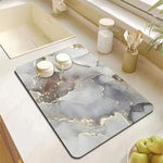 tapis cuisine moderne blanc gris marbre antidérapant rapide élégant 20cm 30cm 40cm 60cm