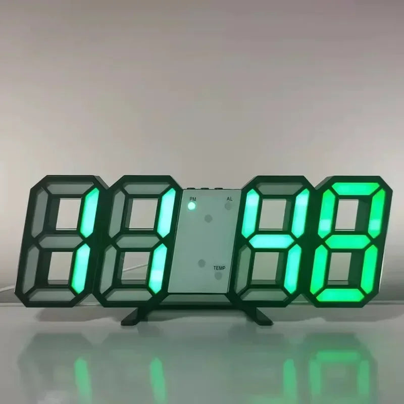 horloge digitale led moderne horaire date minimaliste cubique chiffres imposants