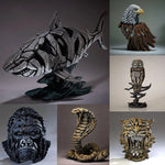 masques animaux sculptés résine noir gris brun artisanal maison décoration contemporaine