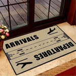 tapis sol antidérapant imperméable motif avion moderne noir beige blanc