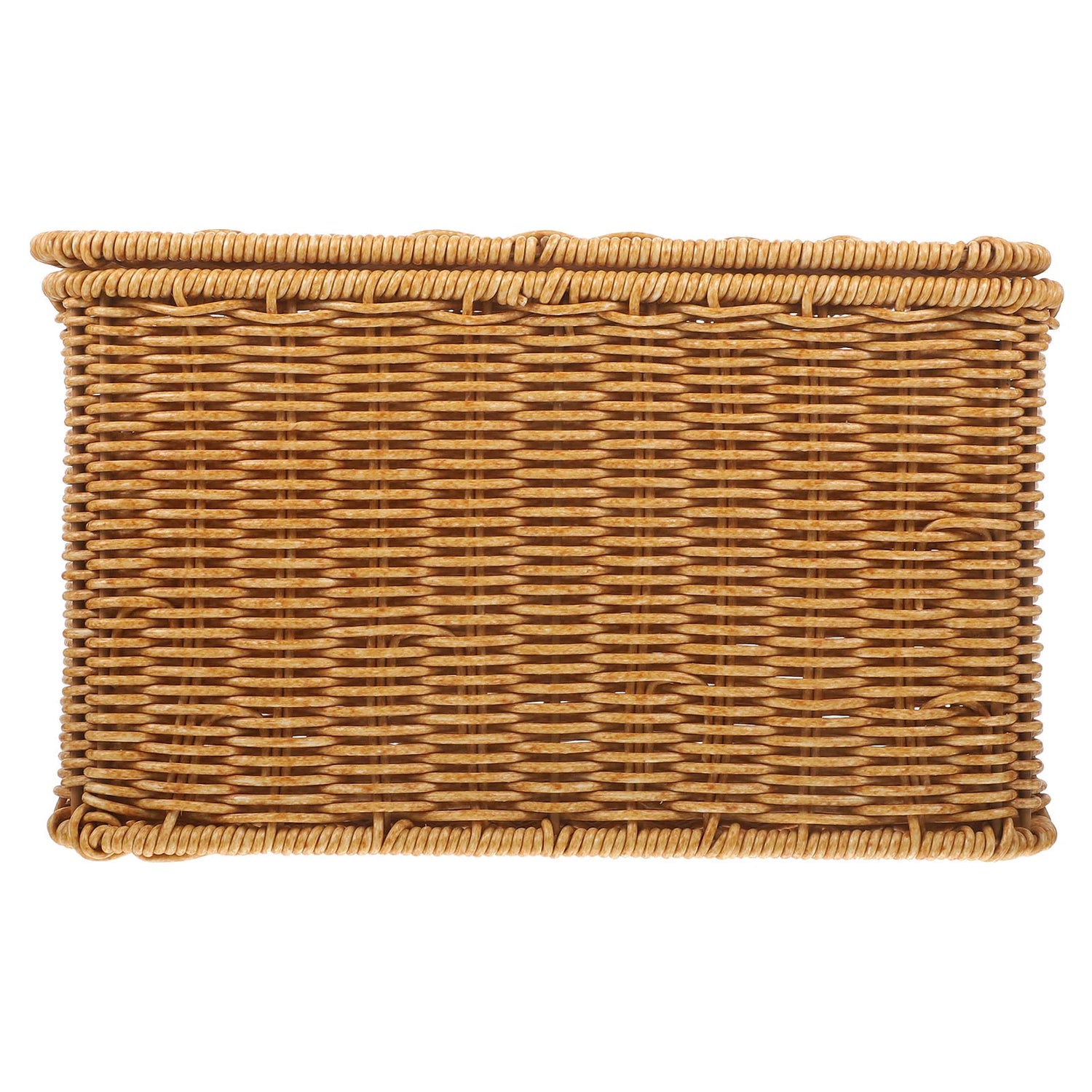 Détail du tissage manuel du panier en rotin montrant sa texture naturelle