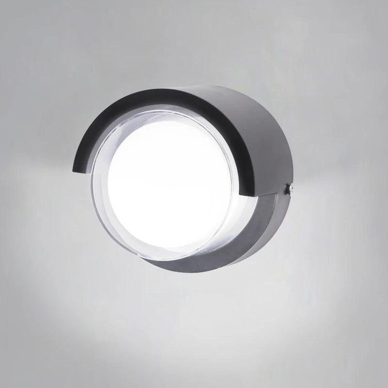 applique murale led gris métallisé moderne 3000k ip65 extérieur 5w 85265v minimaliste