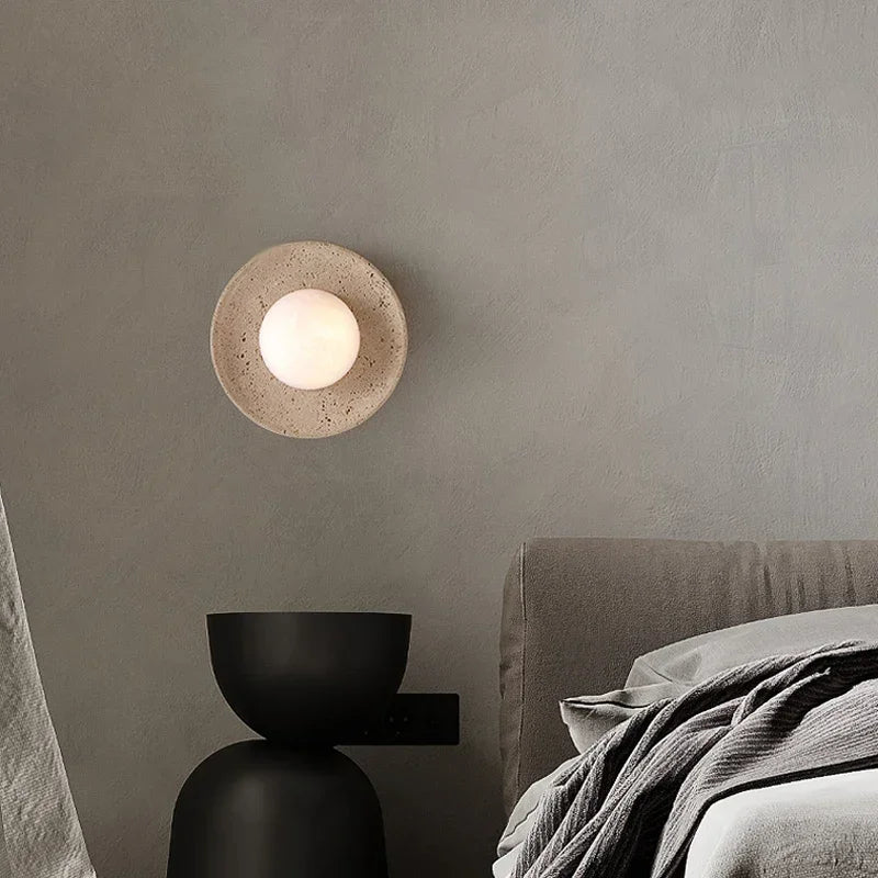 lampe murale moderne applique LED beige marbrée 250mm éclairage chambre salon entrée étude