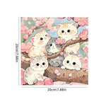 tableau peindre numeros dessin animé chatons mignons fleurs ciel feu peinture pinceaux tubes enfants