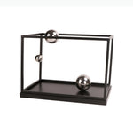 cage billes newton transparente moderne 39cm 31.5cm 25cm billes métalliques
