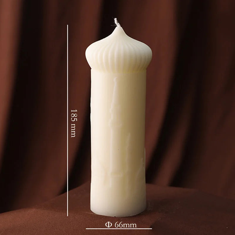 bougies aromathérapie blanches rayures architecturales classiques opaques İslam festival decoration