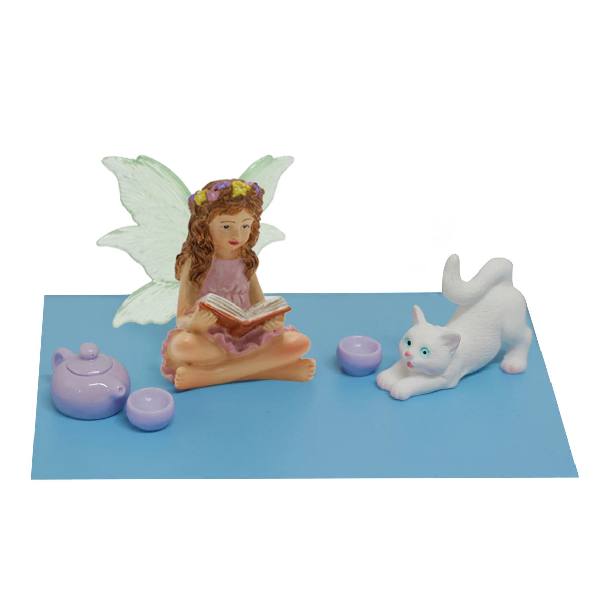 statues fées fleurs résine mariage miniatures jardin féeriques accessoires pots fleurs ailes chapeau fleuri