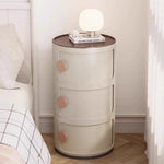 table chevet ronde plastique trois tiroirs meuble nuit moderne minimaliste