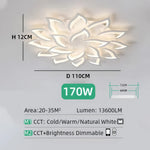 plafonnier led blanc feuilles stylisées contemporain télécommande opacité éclairage quotidien monté surface