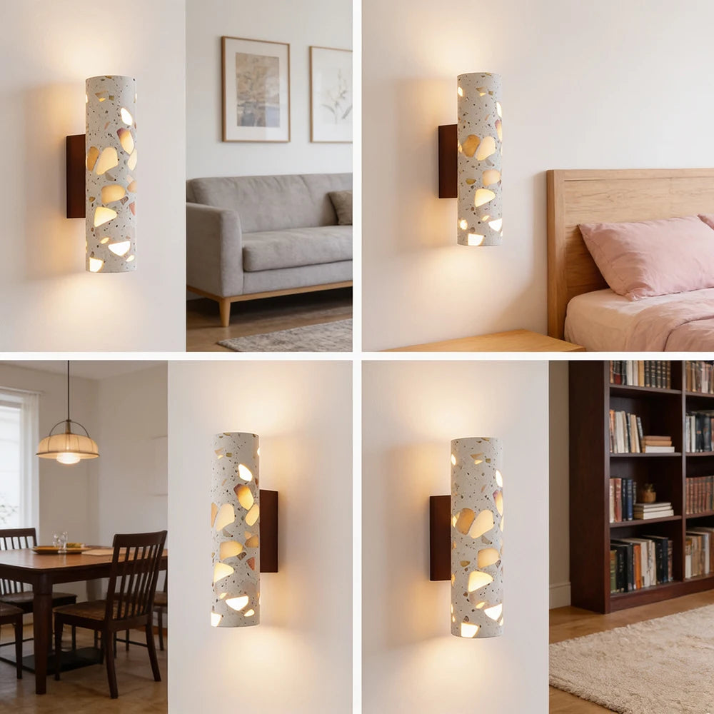 lampe murale led pierre semi transparent moderne éclairage blanc chaud murale contemporaine