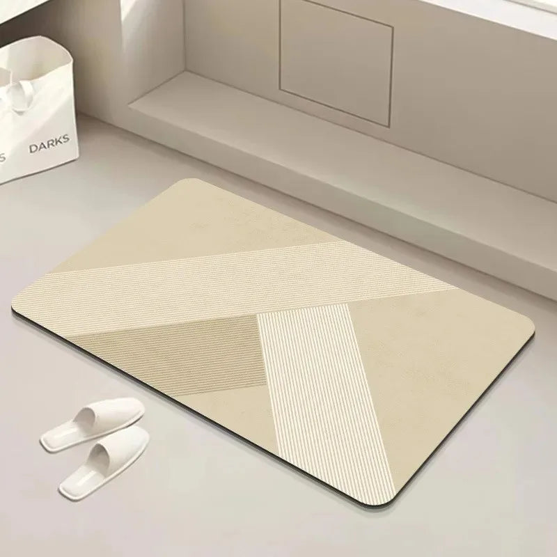tapis sol moderne rayures cercles concentriques beige résistant rides extérieur adultes polyvalent polyester