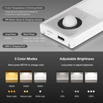 lampe led rechargeable usb blanc moderne interrupteur tactile detection mouvement trois couleurs adjustable télécommande
