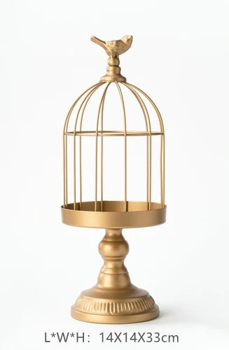 Cage oiseaux vintage métal gris filetage rustique plante oiseau décorative patio rural