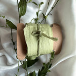 rubans coton blanc rose clair beige vert clair gris violet texture ondulée simple délicat
