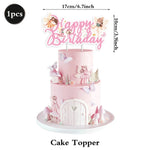 décoration fête anniversaire fées fleurs paillettes cake topper cupcakes spirales or rose