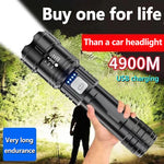 lampe torche noire texturée moderne rechargeable usb éteins étanche poignée