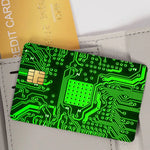 carte bancaire personnalisée adhésive circuit imprimé vert fond noir étanche résistante rayures empreintes digitales