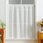 rideau moderne transparent blanc points noirs polyester simple fenêtre cuisine 130cm 60cm 100cm 60cm