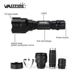 lampe torche rechargeable led noire anti glisse 5w rouge vert camping