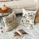 taies d'oreiller décoratives motifs floraux rustique beige gris bleu clair lin rustique naturel