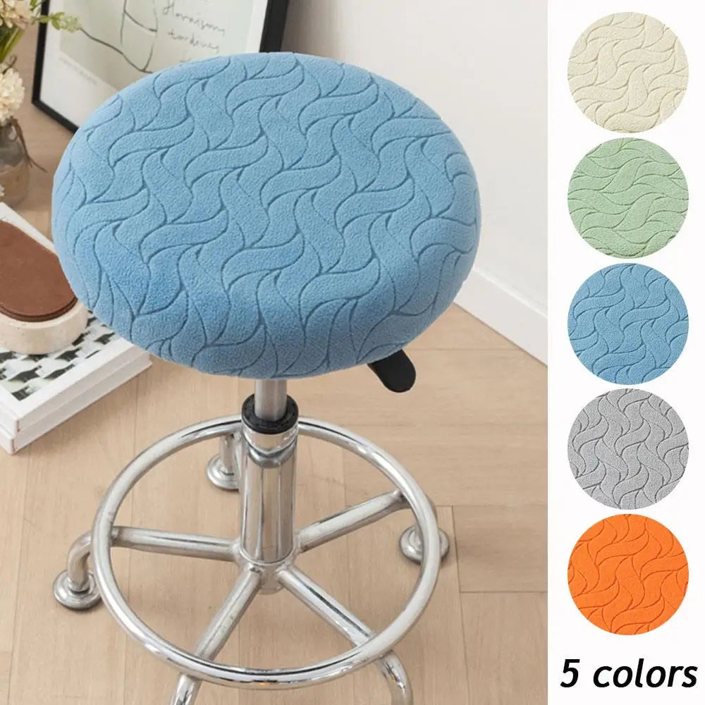 housse tabouret bar velours rayures modernes bleu orange vert gris blanc