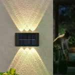 lampe solaire murale moderne noir cellules bleues diffuseur blanc translucideextérieur minimaliste trois led