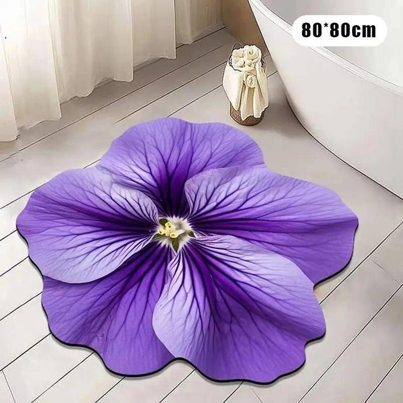 tapis bain doux motif rose 3d fleurs modernes antidérapant absorbant salle d'eau