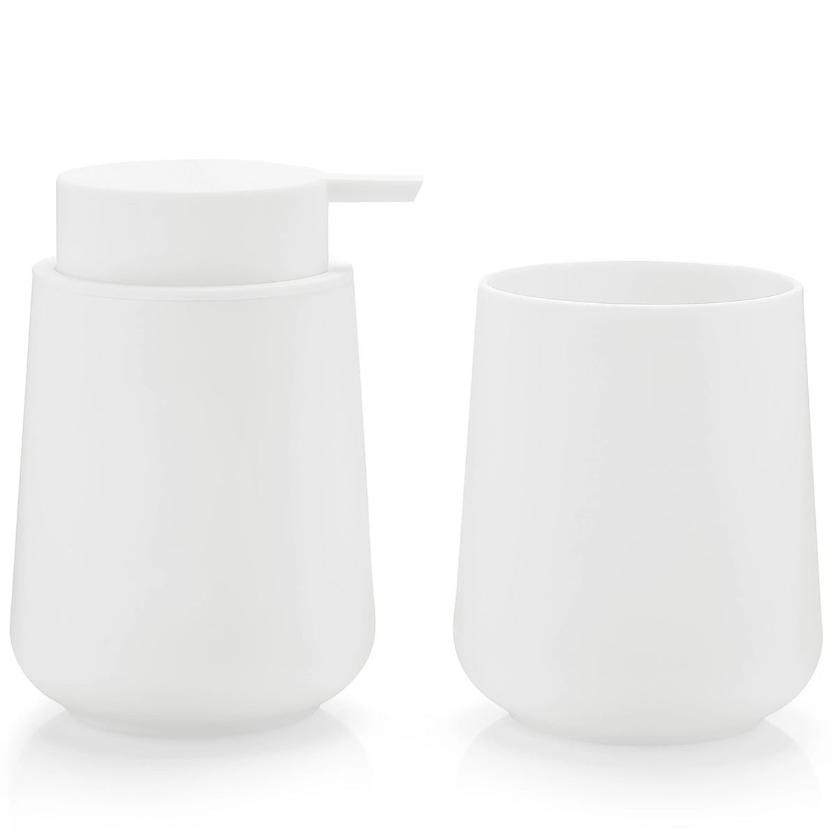 distributeur savon tasse dents noir mat moderne minimaliste respectueux environnement deux pièces